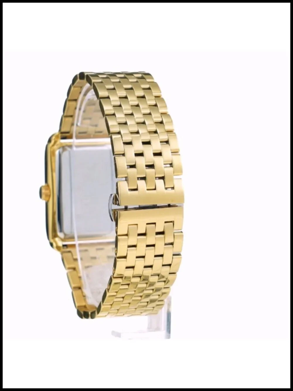 Miykon Men's Vintage Tank Dress Watch, Stainless Steel Bracelet, Water